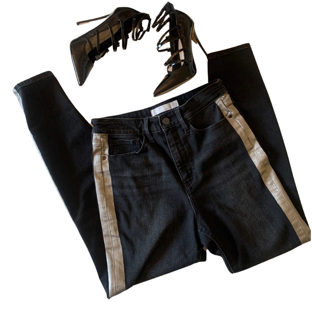 ATHLETA Sculptek Ultra Skinny Metallic Jeans
